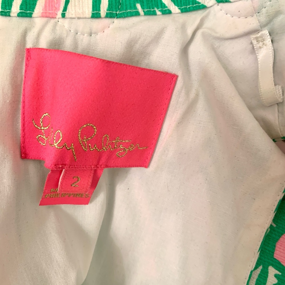 Lilly Pulitzer Alexa Mandevilla baby who let the fronds out shift dress Sz 2 - Picture 8 of 9